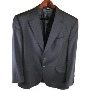 Jos. A. Bank Mens Blazer Jacket 42R Navy Wool Blend Classic Fit Double Button